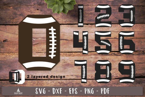 American Football Numbers SVG Layered for Business Graphics & Crafts