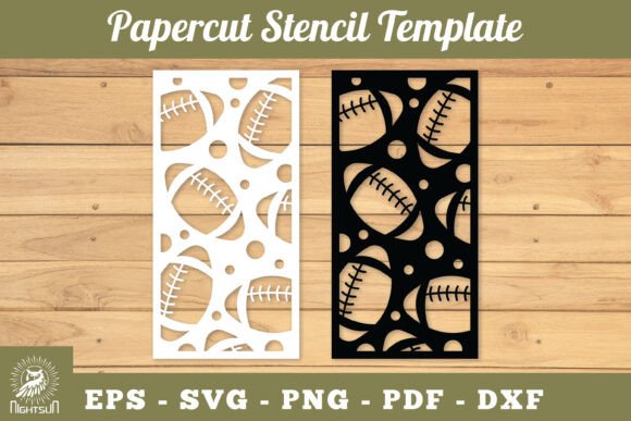 American Football Papercut Stencil for Crafts & Graphics