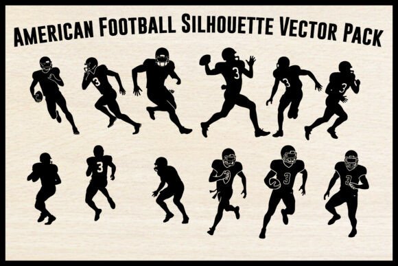 American Football Player Silhouette Vector for Graphics & Crafts