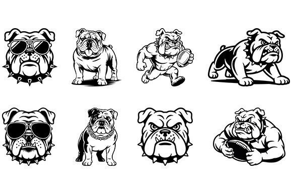 Bulldog SVG with Football Bundle for Crafts & Graphics