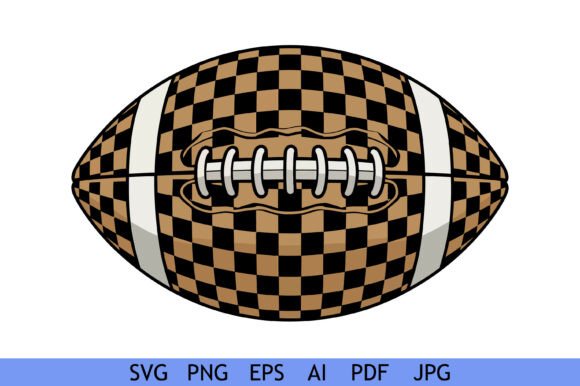 Checkered Pattern American Football Graphics for Crafts & Branding