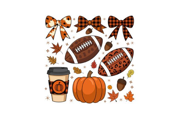 Fall Football Pumpkin Clipart: Graphics for Crafts