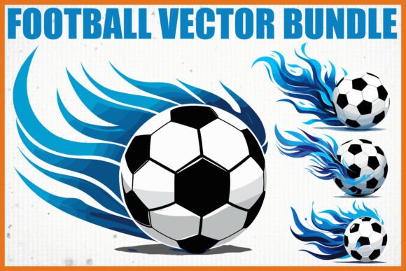 Flaming Football Vector Bundle: An Embroidery Designer's Take