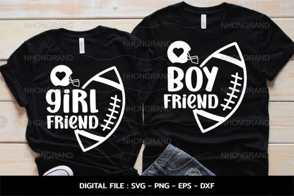 Football Boyfriend Football Girlfriend Graphics for Crafts