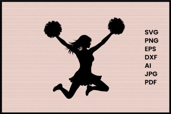 Football Cheerleader Illustration for Crafts & Graphics
