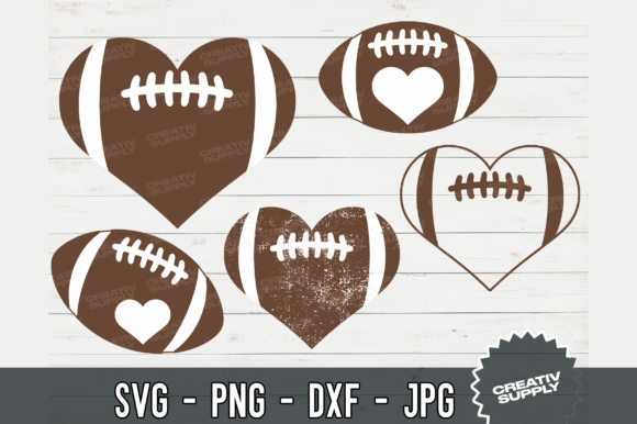 Football Heart SVG Graphics for Crafts & Content Publishing