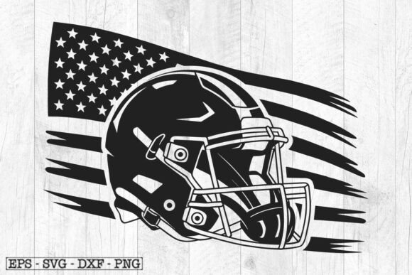 Football Helmet USA Flag SVG: Graphics for Crafts & Selling