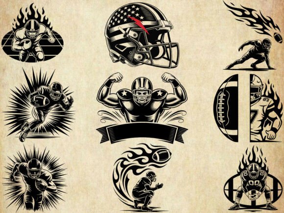 Football Player SVG Bundle, Sports Svg Graphics for Crafts