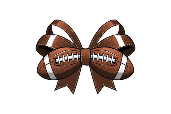 Football Ribbon Bow Sports Mom Graphics for Crafts & Content