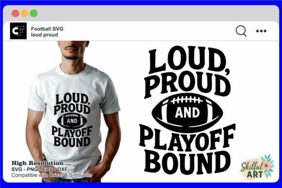 Football SVG Playoff Bound Design: Graphics & Crafts