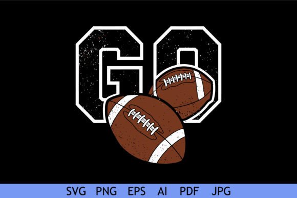 Go Team Double Football Design: Game-Day Graphics for Crafts