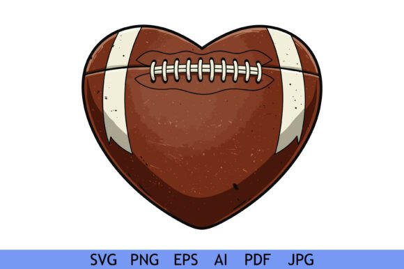 Heart Shaped American Football Graphics for Crafts