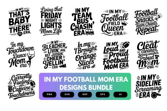 In My Football Mom Era SVG Bundle: Graphics & Crafts