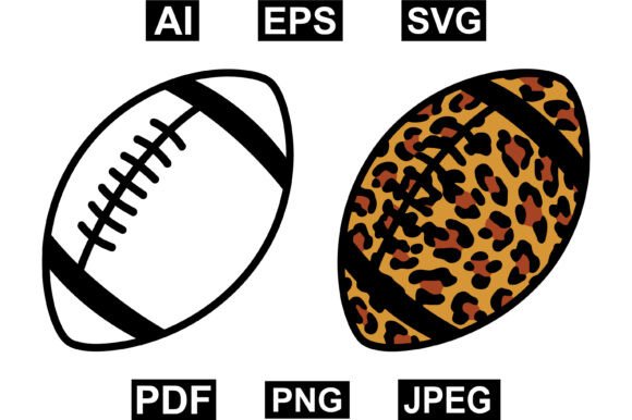 Leopard Print Football Clipart Graphics & Crafts Review