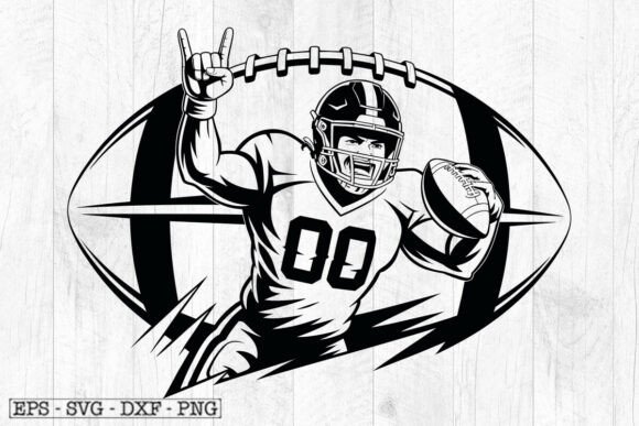 Personalized Football Player Svg File: Graphics & Crafts Asset